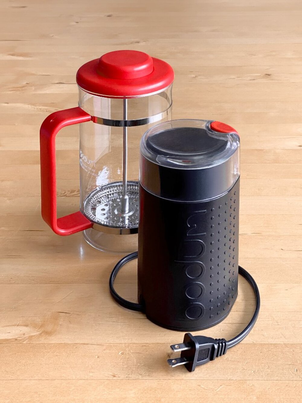 Vintage Bodum Bistro 8-cup French Press + Bistro Electric Grinder Set